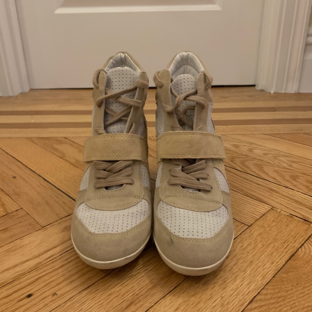 Ash Suede Perforated Wedge Sneaker